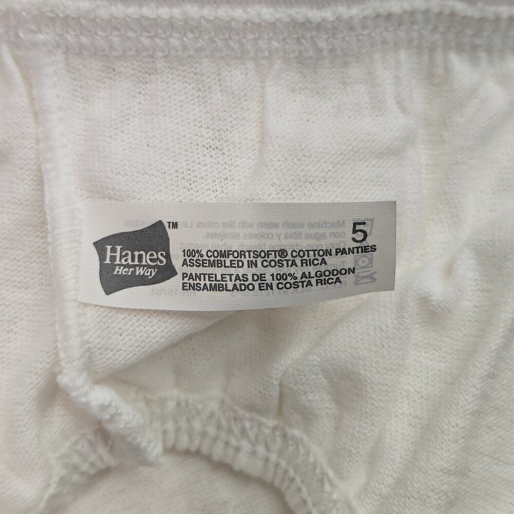 Vintage Hanes Her Way Women's White Panties Briefs Size 5 - Picture 3 of 5